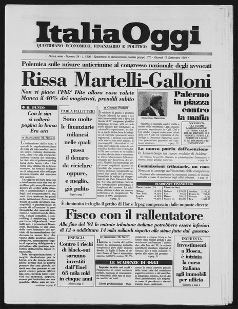 Italia oggi : quotidiano di economia finanza e politica